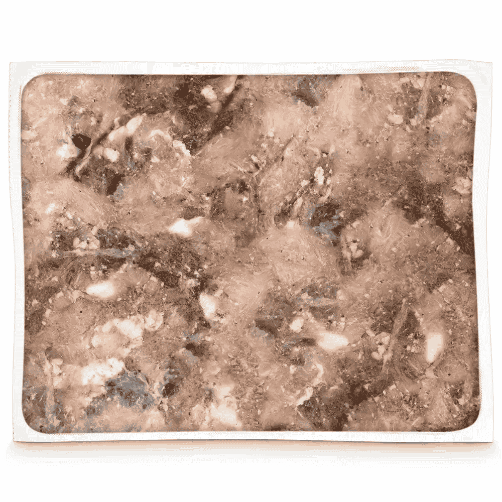 Grüner Pansen vom Rind gewolft Frostfutter für Hunde im Napf