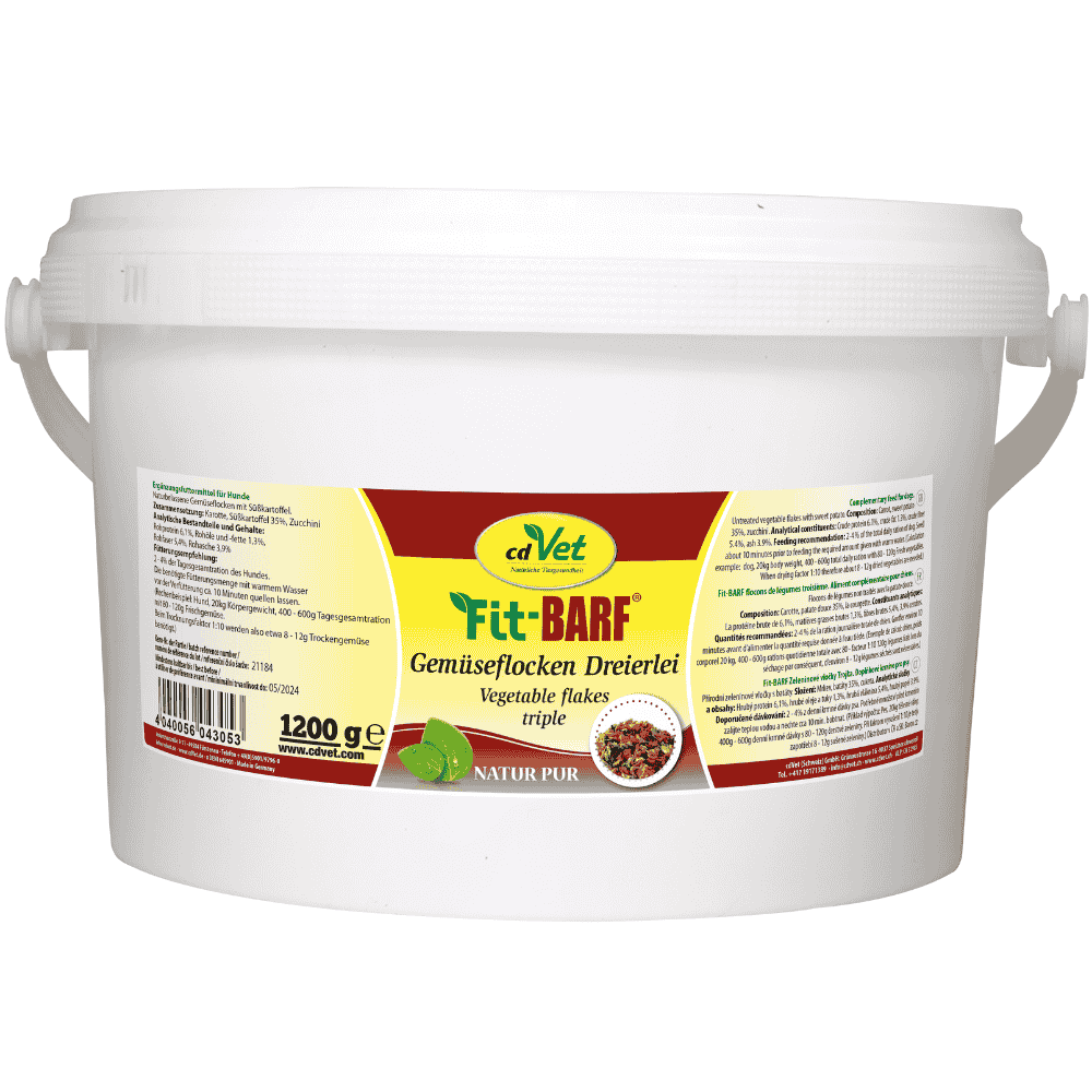 Fit-BARF Gemüseflocken Dreierlei für Hunde im 1,2 kg Eimer