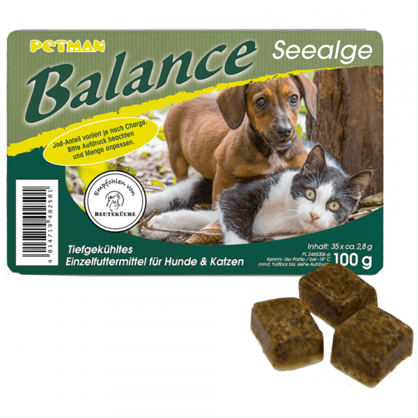 Petman Balance Seealge Frostfutter für Hunde und Katzen 100 g