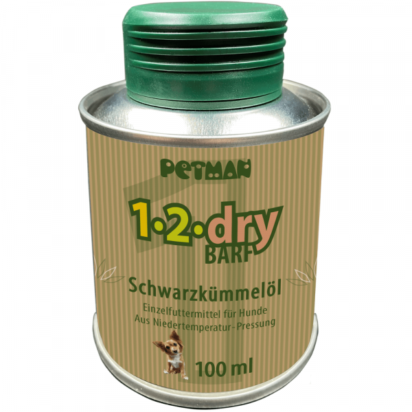 Petman 1-2-dry BARF Schwarzkümmelöl für Hunde 100 ml